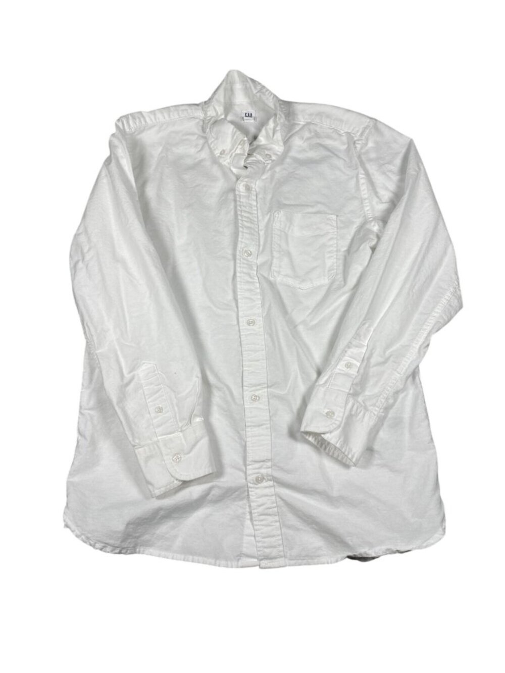 Gap Kids White Button-Up Shirt XXL (14-16) Long Sleeve Casual Top 100% Cotton